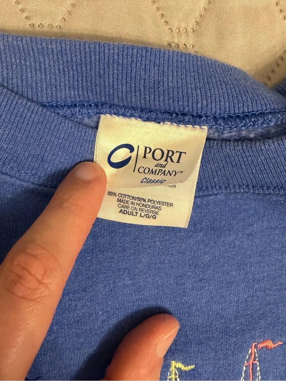 Port and Company Mackinac Island Blue Crewneck Sweatshirt - Size L
